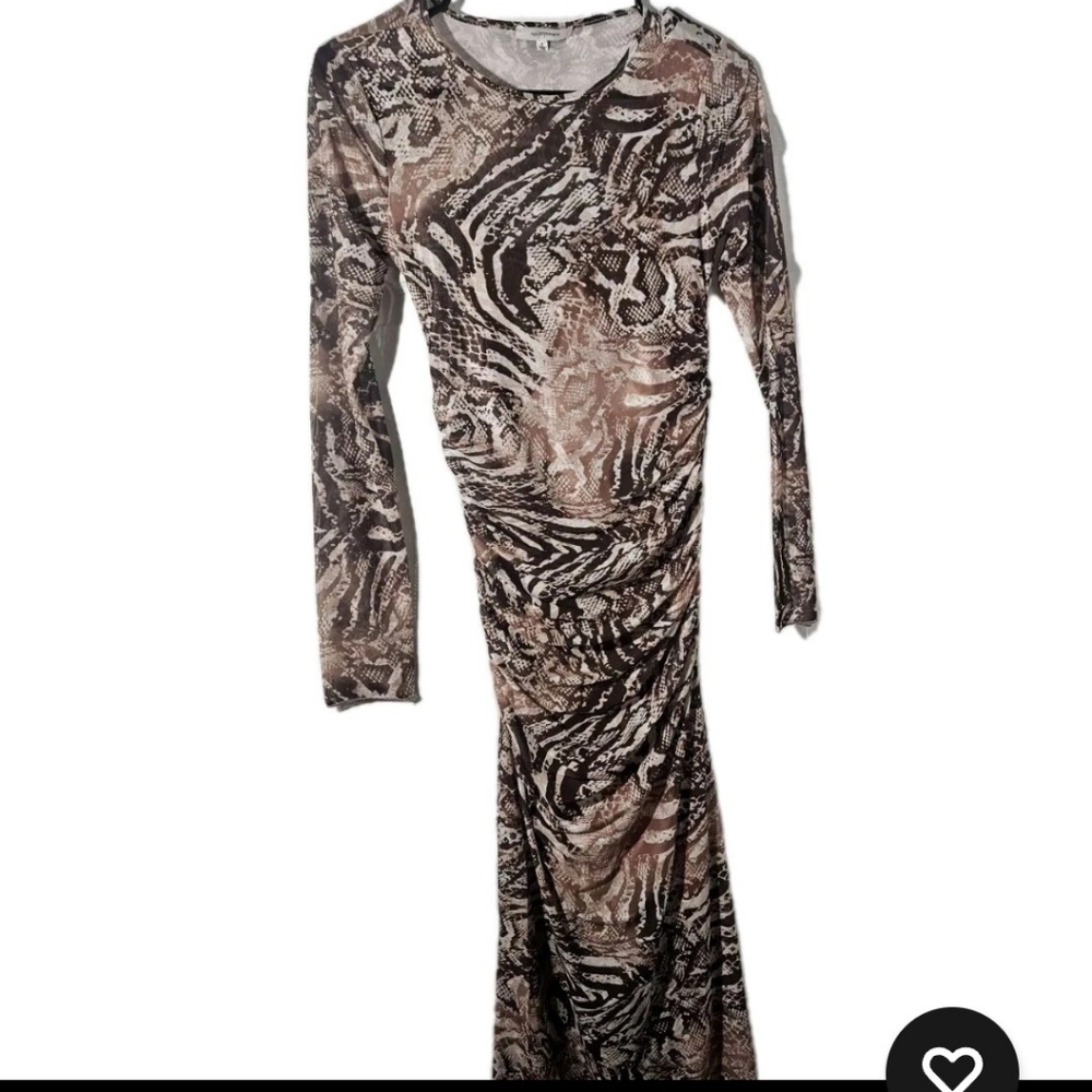 No Comment Womens Long Dress.Size M. Snake look. Form Fitting. Elegant New!